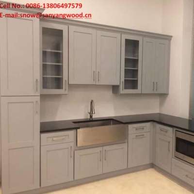 Gery shaker design kichen cabinet from China and Vietnam factory